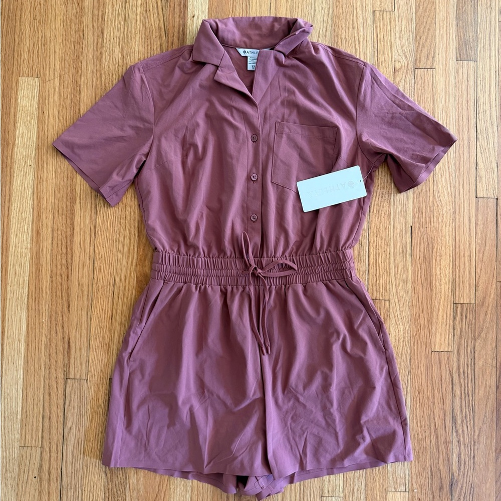 Athleta Avenue Romper size XS Rosewood Pink Comfort Travel NWT